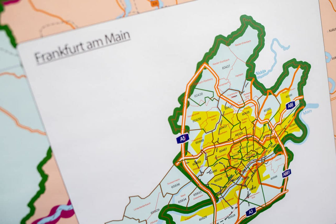 GeoMetro XL Postleitzahlenkarte von Hessen mit Laminierung (beschreib- und abwischbar): Grosse GeoMe