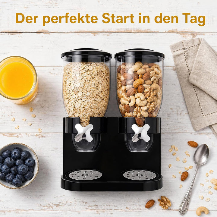2er Set Müslispender 2L, luftdicht, für Müsli Cornflakes Reis Getreide | Kunststoff, für Vorratsorga
