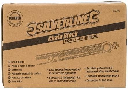 Silverline 633705 Kettenzug 1.000 kg / 2,5 m Hubhöhe