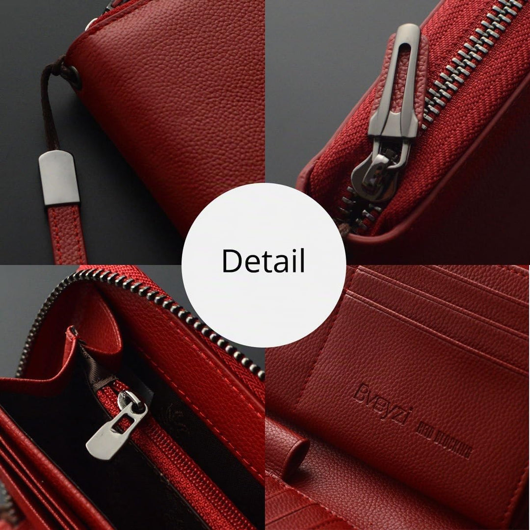 Bveyzi Portmonee Damen mit RFID Schutz Geldbeutel, Portemonnaie, Geldbörse, Brieftasche, Damengeldbe