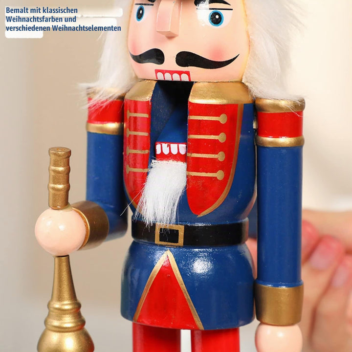 KAHEIGN 2Pcs Nussknacker Figuren Holz Nussknacker Soldaten, 30cm Traditionelle Weihnachten Nussknack