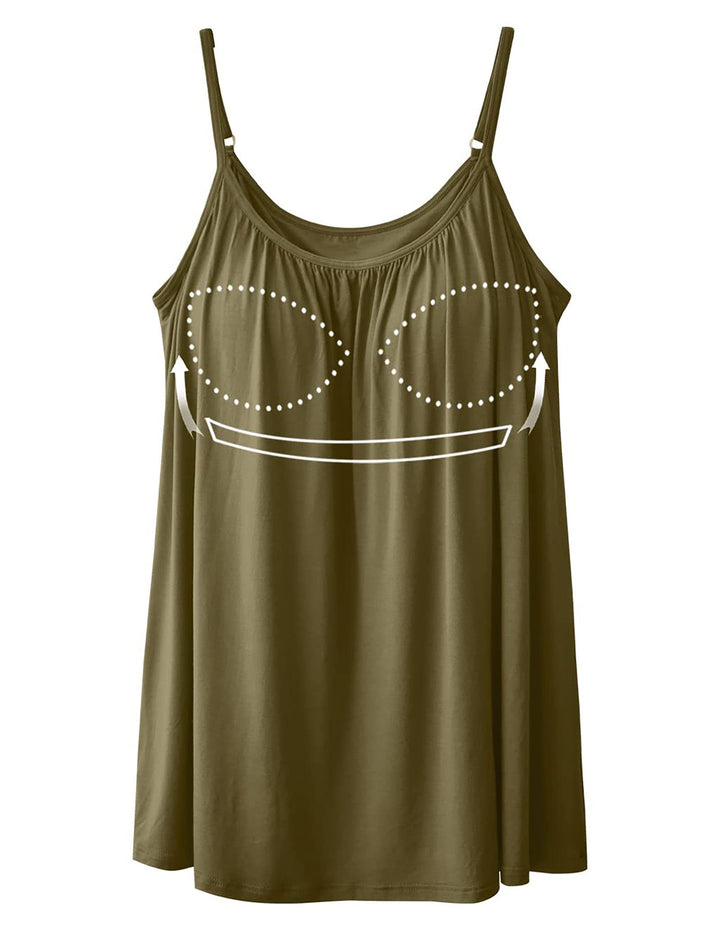 STARBILD Damen Top Mit Unterhemd BH-Hemd Basic Tank Tops U-Ausschnitt Oberteile Bequeme Frauen Shirt