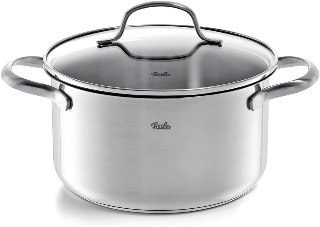 Fissler San Francisco / Edelstahl-Topfset, 4-teilig, Töpfe mit Glas-Deckel, Induktion (3 Kochtöpfe,