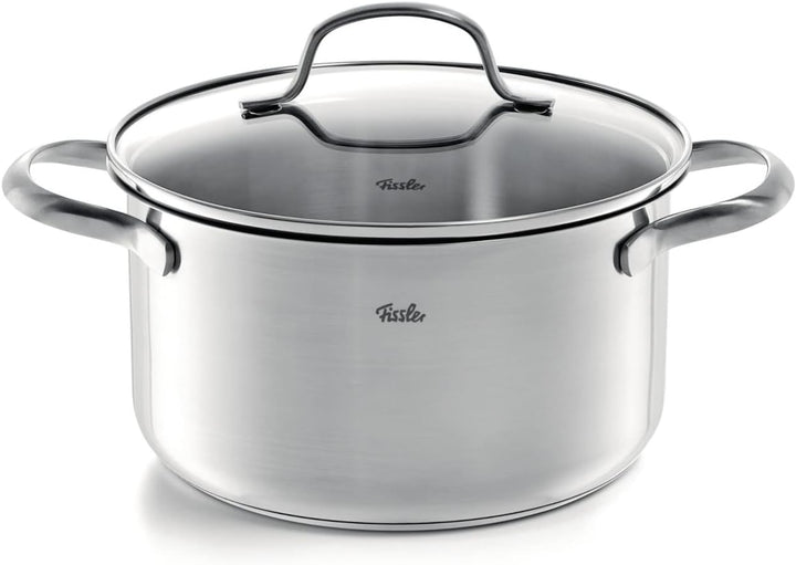 Fissler San Francisco / Edelstahl-Topfset, 4-teilig, Töpfe mit Glas-Deckel, Induktion (3 Kochtöpfe,
