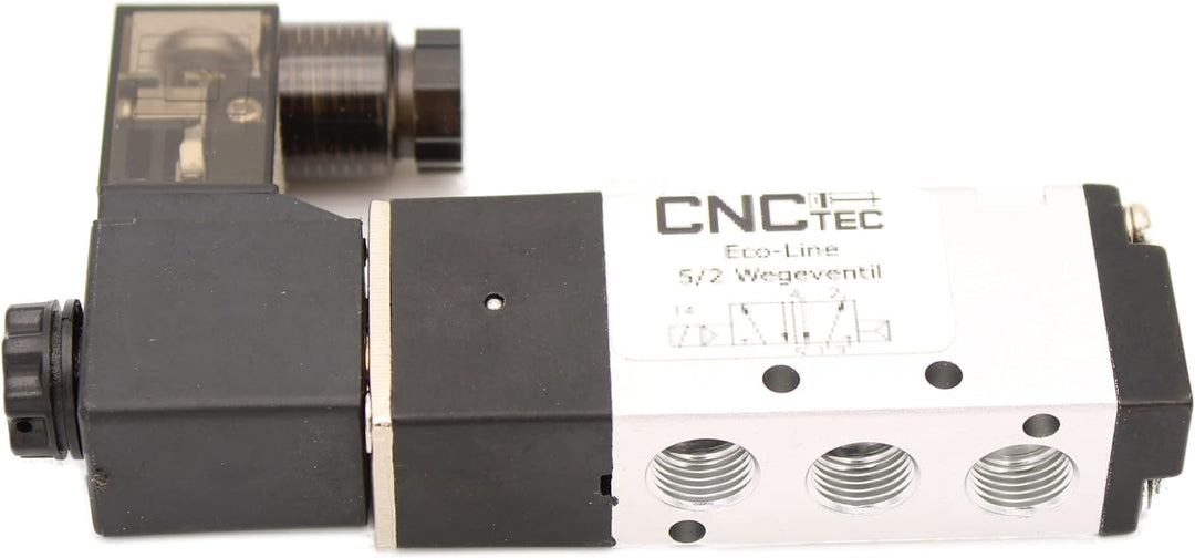 5/2 Wege Pneumatikventil 1/8" 12 Volt DC Wegeventil CNCTEC EcoLine 5/2 Wegeventil (12 Volt DC), 12 V