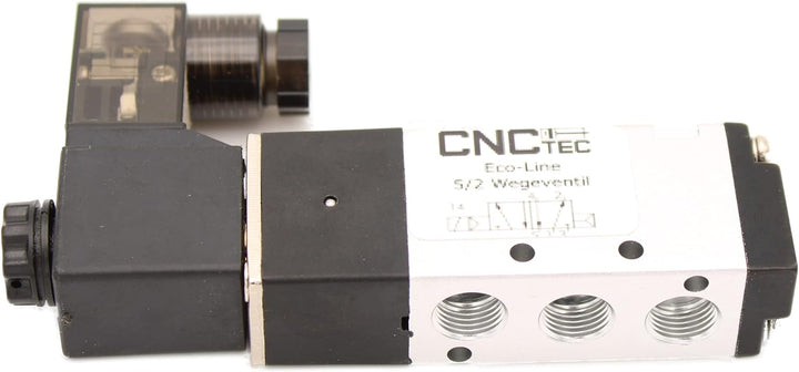 5/2 Wege Pneumatikventil 1/8" 12 Volt DC Wegeventil CNCTEC EcoLine 5/2 Wegeventil (12 Volt DC), 12 V