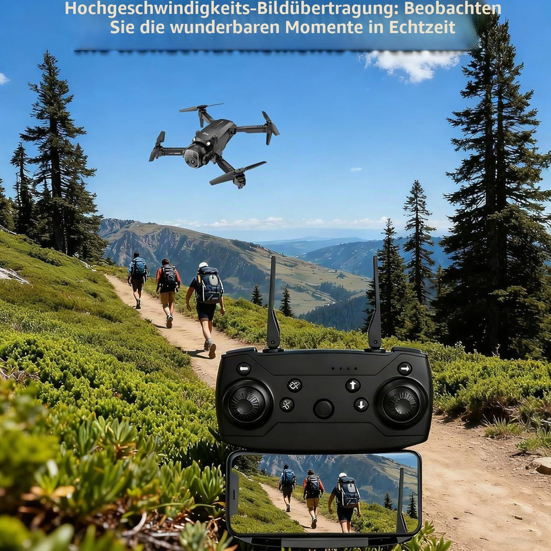 OBEST Drohne mit Kamera und VR Brille Faltbare Mini FPV Drone | Dual Kamera 2 Akkus, Start/Landung p
