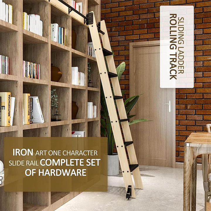 Rollbares Bücherregalleiter-Hardware-Set, robuste Gleitschienen und Schienensystem für Regale und La