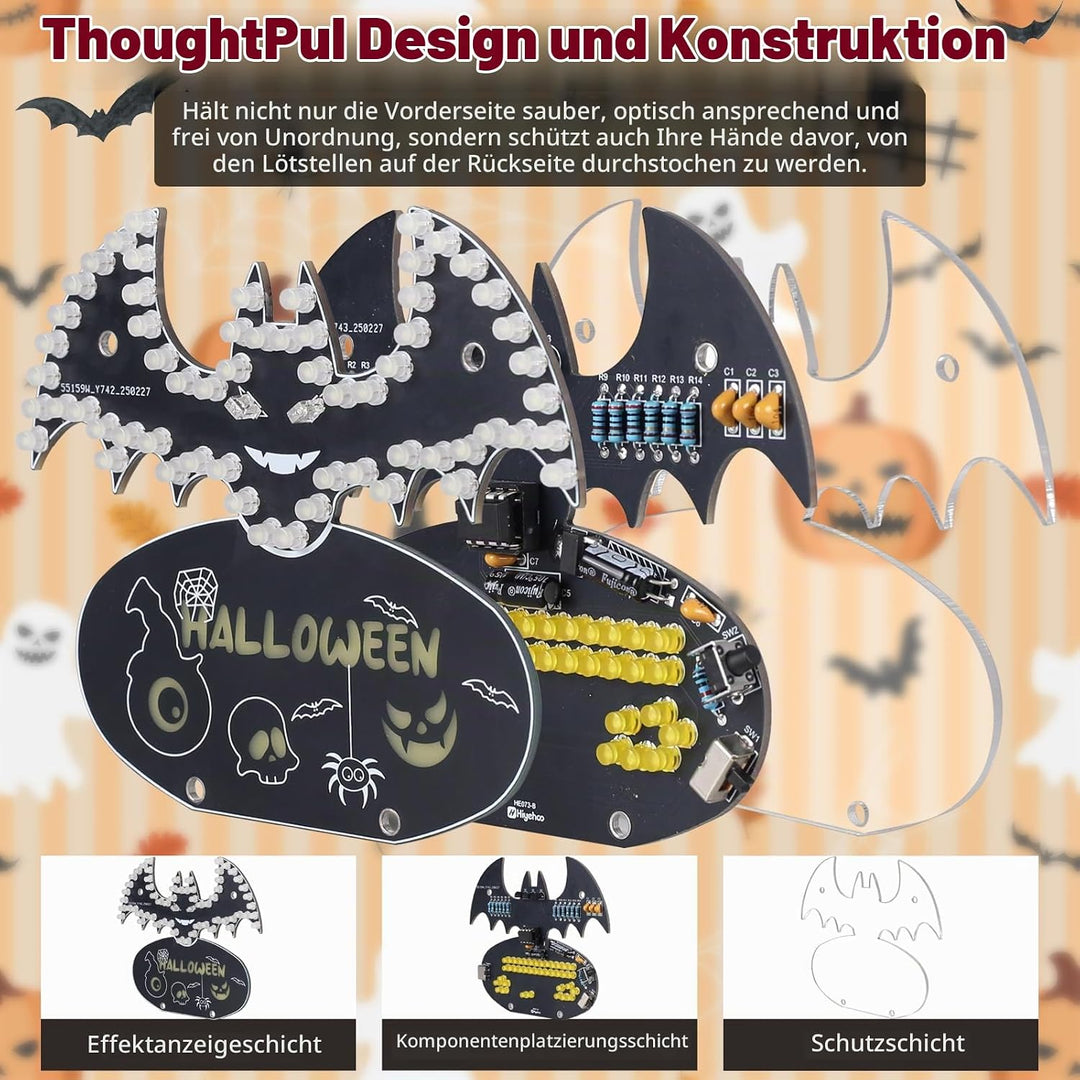 Löt Bausatz, Fledermaus LED Licht Löten Übungssatz, DIY Electronic Kits für Anfänger, Lehr und Lerna