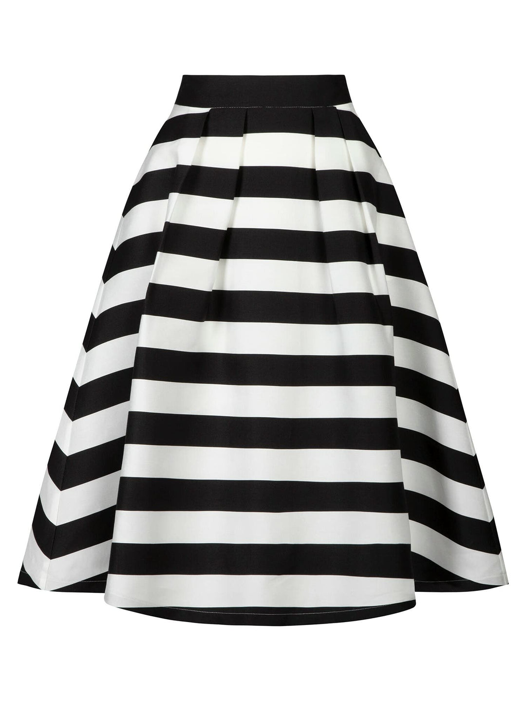 APART Fashion Damen Satin Rock, Creme-schwarz, Normal