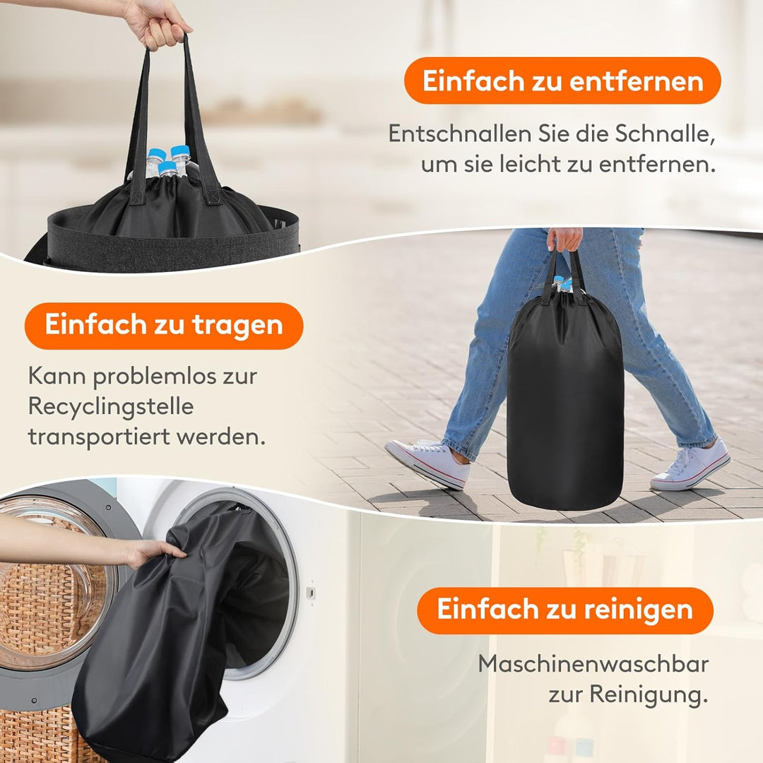 Lifewit 100L Kreis Pfandflaschen Sammelbehälter mit Deckel, Grosser Pfandflaschen behälter für die L