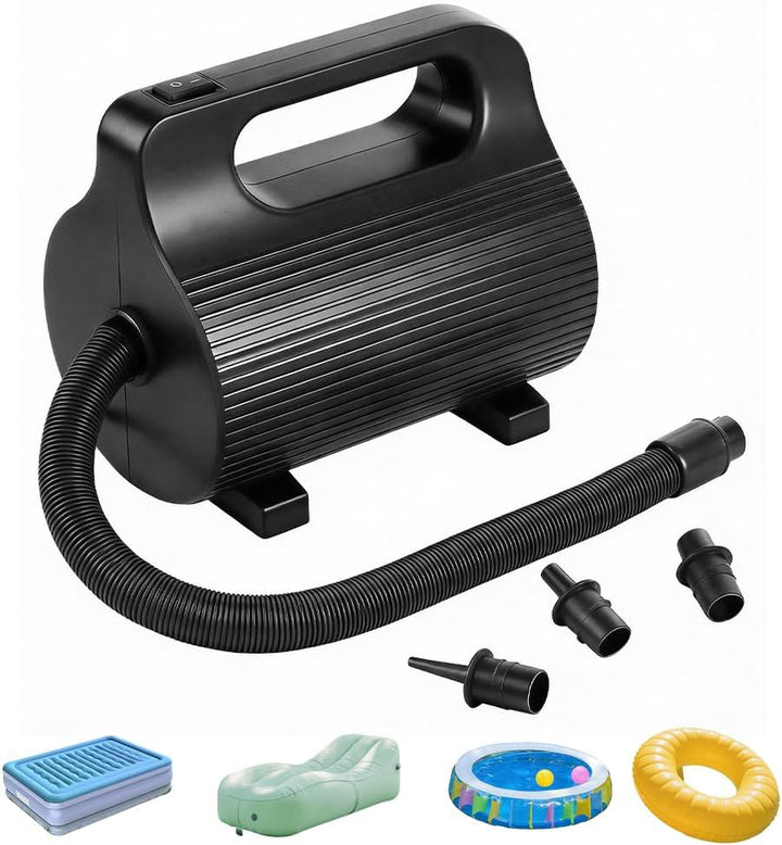 Elektrische Luftpumpe für Luftmatratze, 600W Luftpumpe Elektrisch mit 4 Düsen, Tragbare Pumpe für Lu
