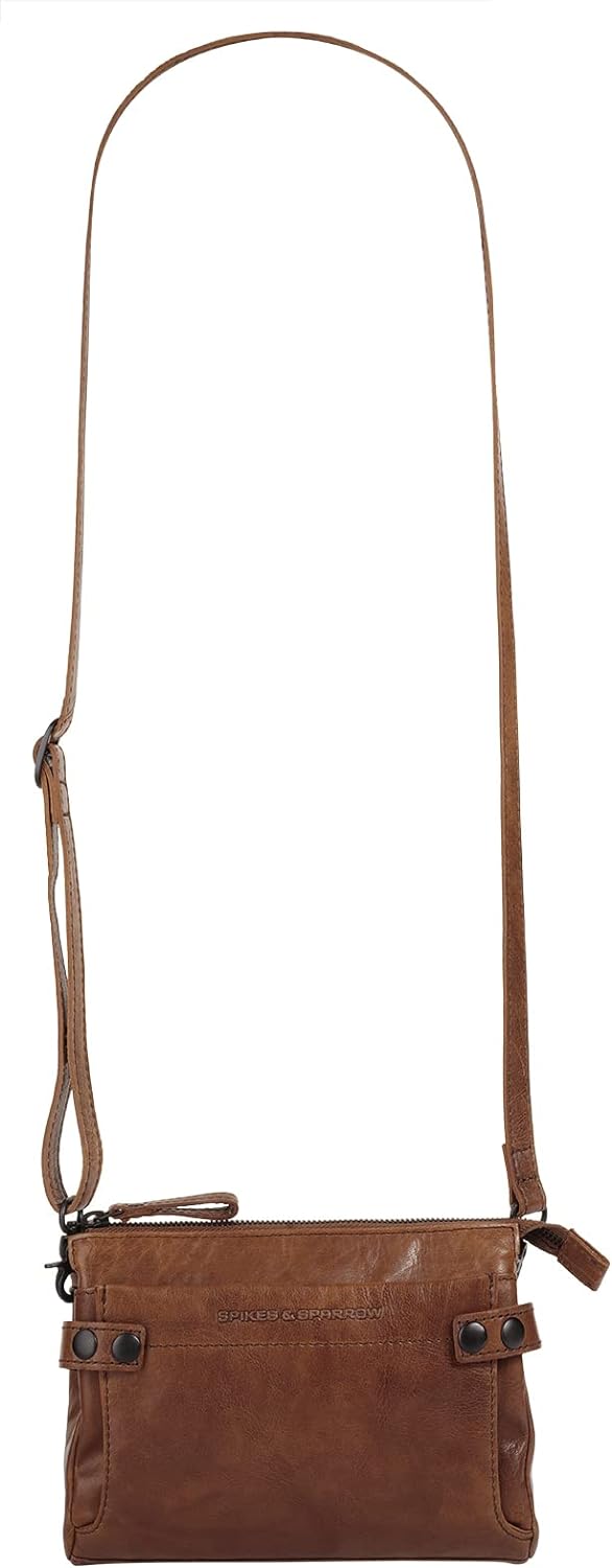 Spikes & Sparrow Umhängetasche echt Leder Damen - 021723 Cognac, Cognac