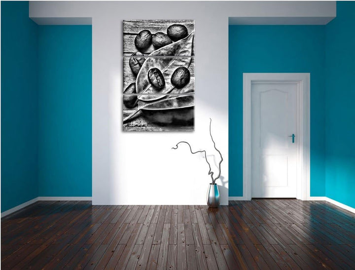 Pixxprint Kaffee Mahlen als Leinwandbild/Grösse: 3 Teilig (120x80 cm) cm/Wandbild/Kunstdruck/fertig