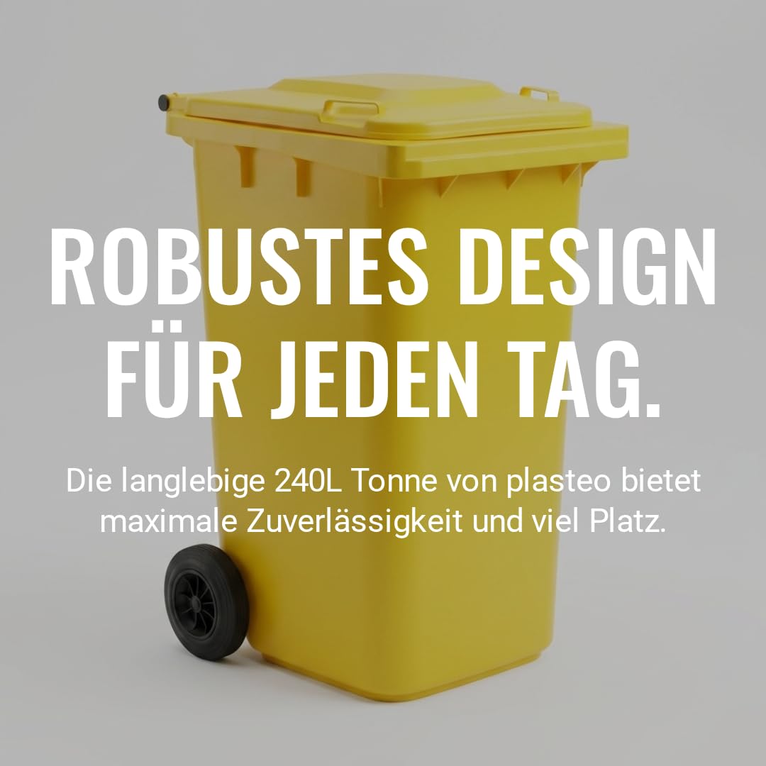 plasteo® Mülltonne Abfalltonne Reststofftonne Müllbehälter Mülleimer Made in Germany Für Strassenste