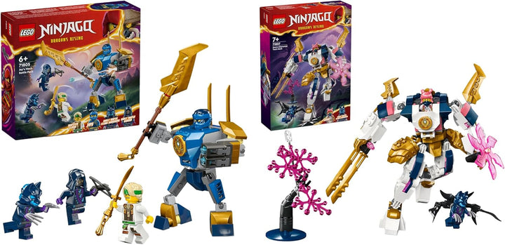 LEGO NINJAGO Soras Technikmech, Actionfiguren-Spielzeug für Kinder & NINJAGO Jay Battle Mech, Ninja-