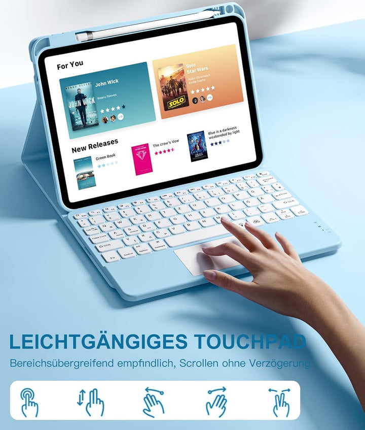 Vobafe Hülle mit Tastatur für iPad 10 Generation 2022, iPad 11 Generation A16 2025, 11/10,9 Zoll, Mu
