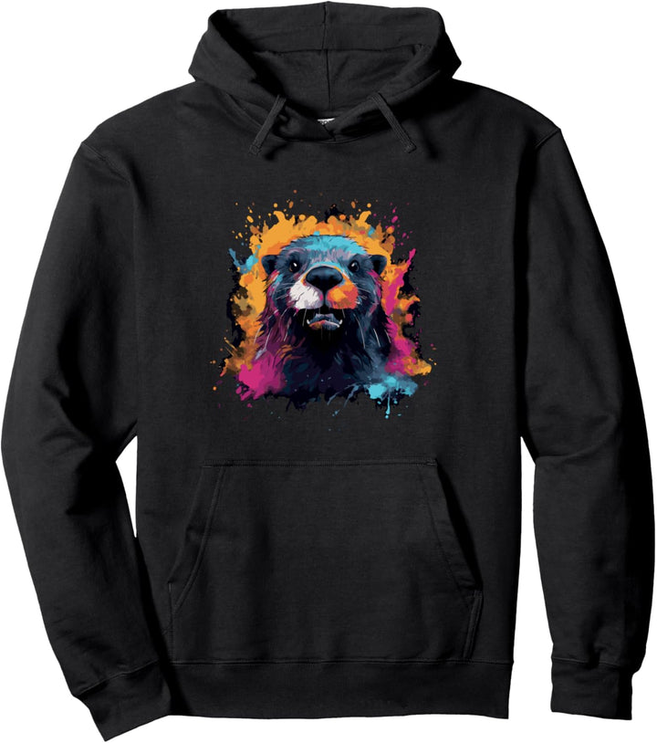 Otter Portrait Pullover Hoodie