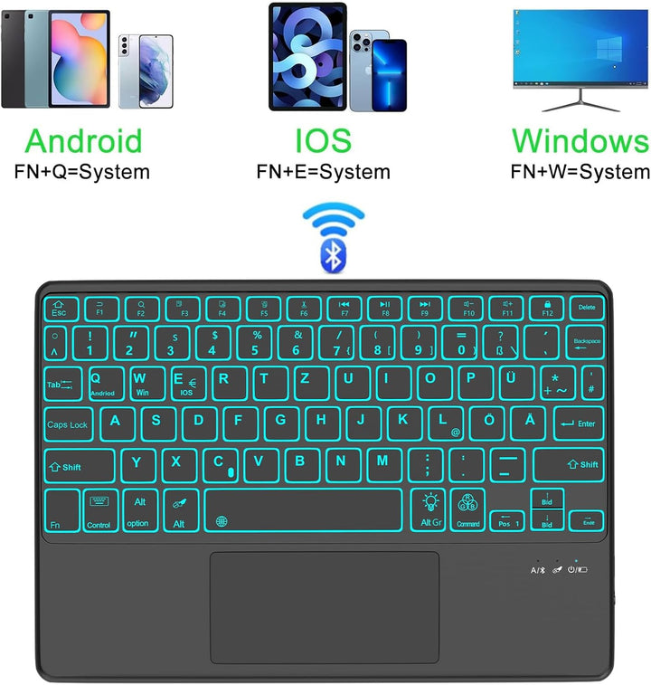 iPad Air 5 Generation Hülle mit Tastatur, Tastatur mit Touchpad für iPad Air 4 gen und iPad Pro 11 4