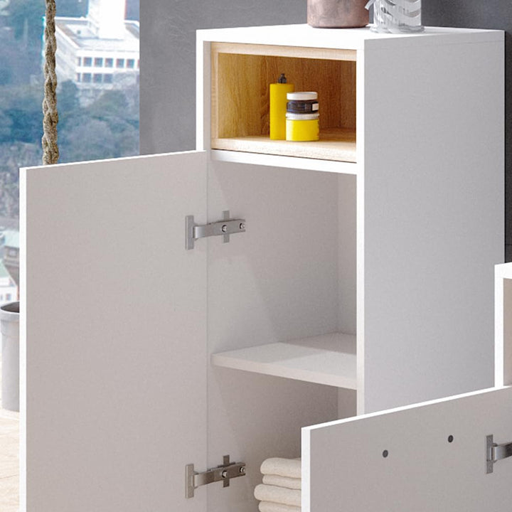 Vicco Midischrank Beatrice, Weiss, 38 x 93 cm, zur Aufbewahrung im Bad kombinierbar mit Beatrice Ser