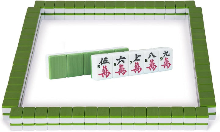 LANYOTA Mahjong-Set Grosses Elfenbeinfarbe Ziegeln Mit Arabische Ziffern Fliesen Chinesisches Mahjon