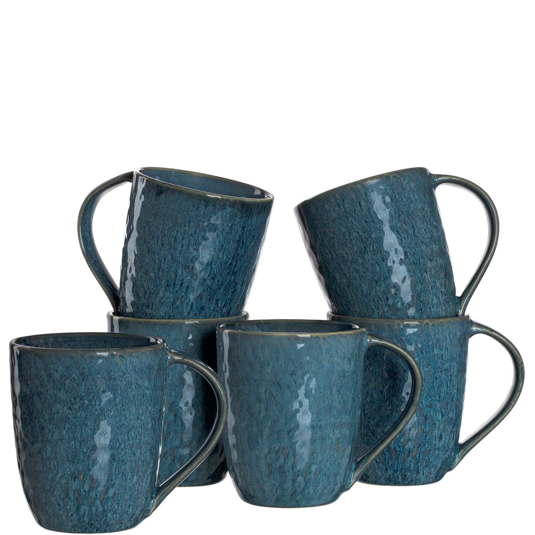 LEONARDO HOME 018548 MATERA 6er Set Becher, Keramik, blau, Blau