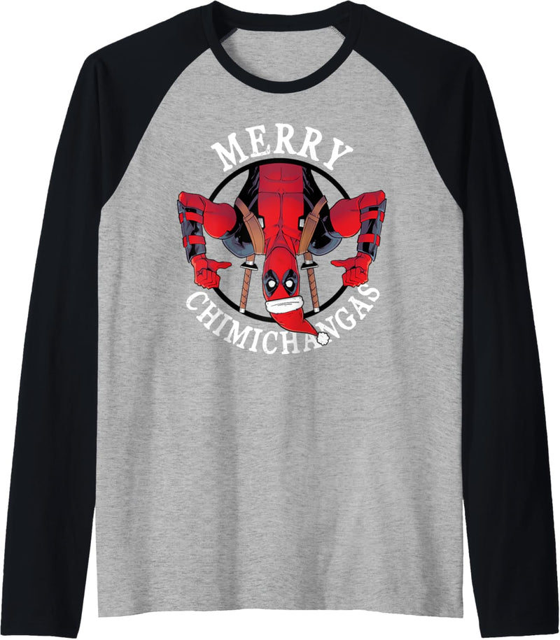 Marvel Deadpool Weihnachten Merry Chimichangas Raglan