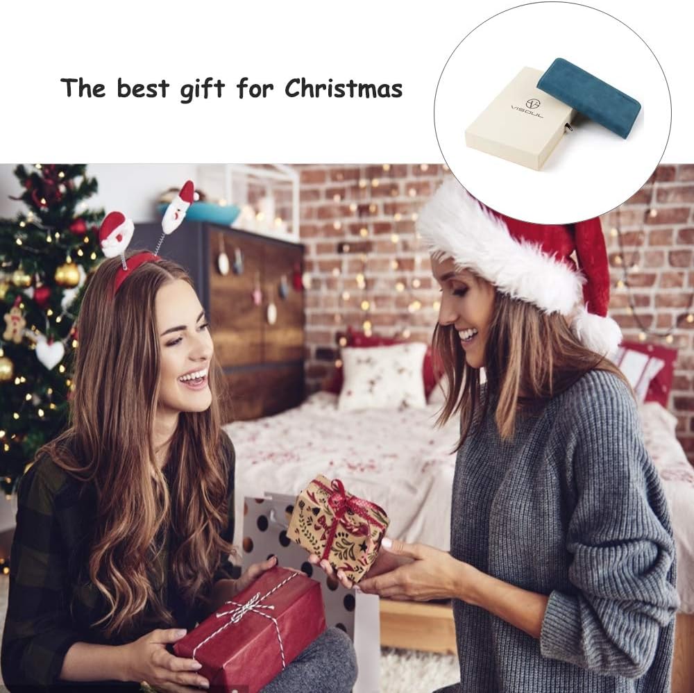 VISOUL Hülle für iPhone 12 Pro, iPhone 12 Handyhülle [100% Echtleder] [Lifetime Garantie] [RFID Schu