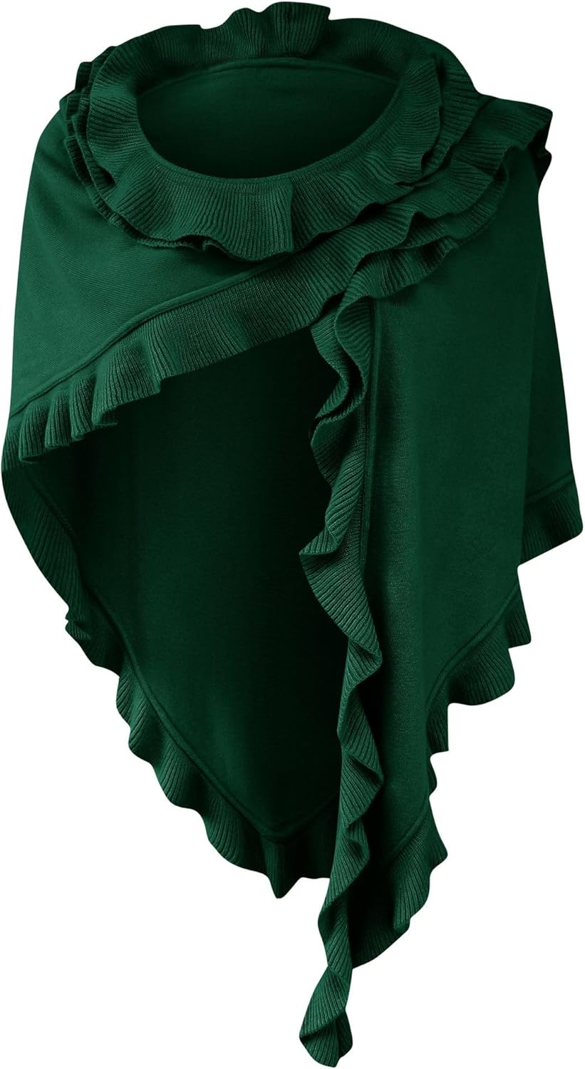 Poncho Cape Trachtentuch Umhang Stola Schultertuch Trachten-Tuch Damen Strickponcho Tracht Strick Tr