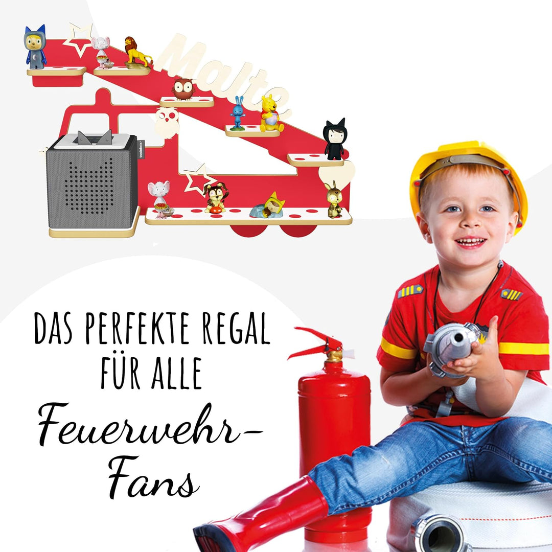 Regal Ablage für Musikbox und Toniefiguren, Aufbewahrung für Tonies, Wandregal mit Name, Halterung f