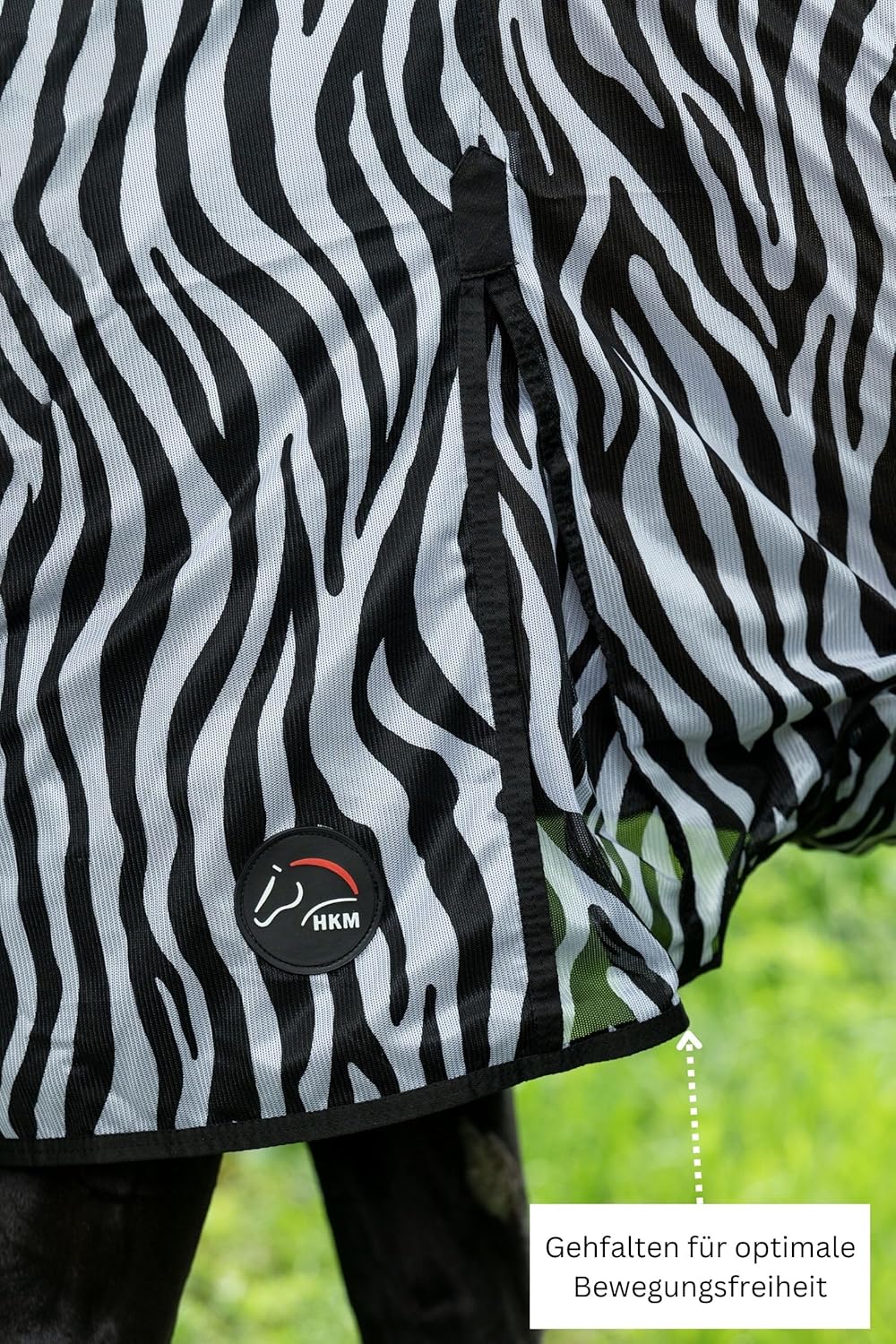 HKM Fliegendecke mit Halsteil -Zebra- mit Bauchlatz, weiss/schwarz, 135 Weiss/Schwarz 135 cm, Weiss/