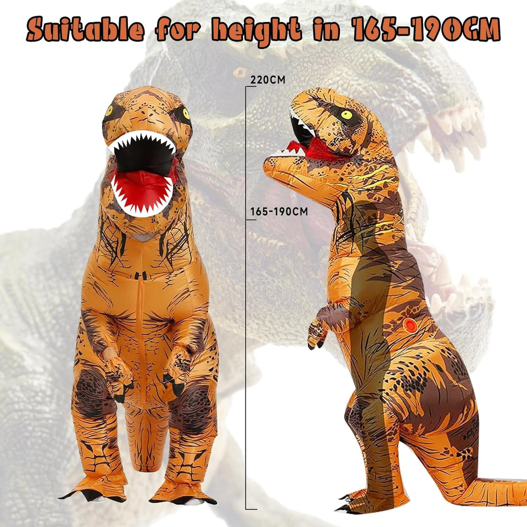 PARAYOYO Aufblasbare Dinosaurier kostüm Dino Trex Kostüm Erwachsene Dino kostüm Brown, Brown