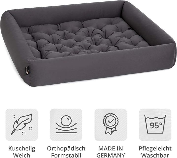 Doctor Bark Pointer | Hundebett mit Hundekissen - orthopädisch, waschbar, bequem (XXL - 100x90 cm, A