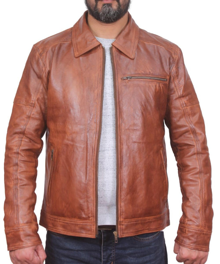 West clever Herren-Lederjacke, 100% echtes weiches Schafsleder, Herrenjacken, Jungen-Winterjacke, He