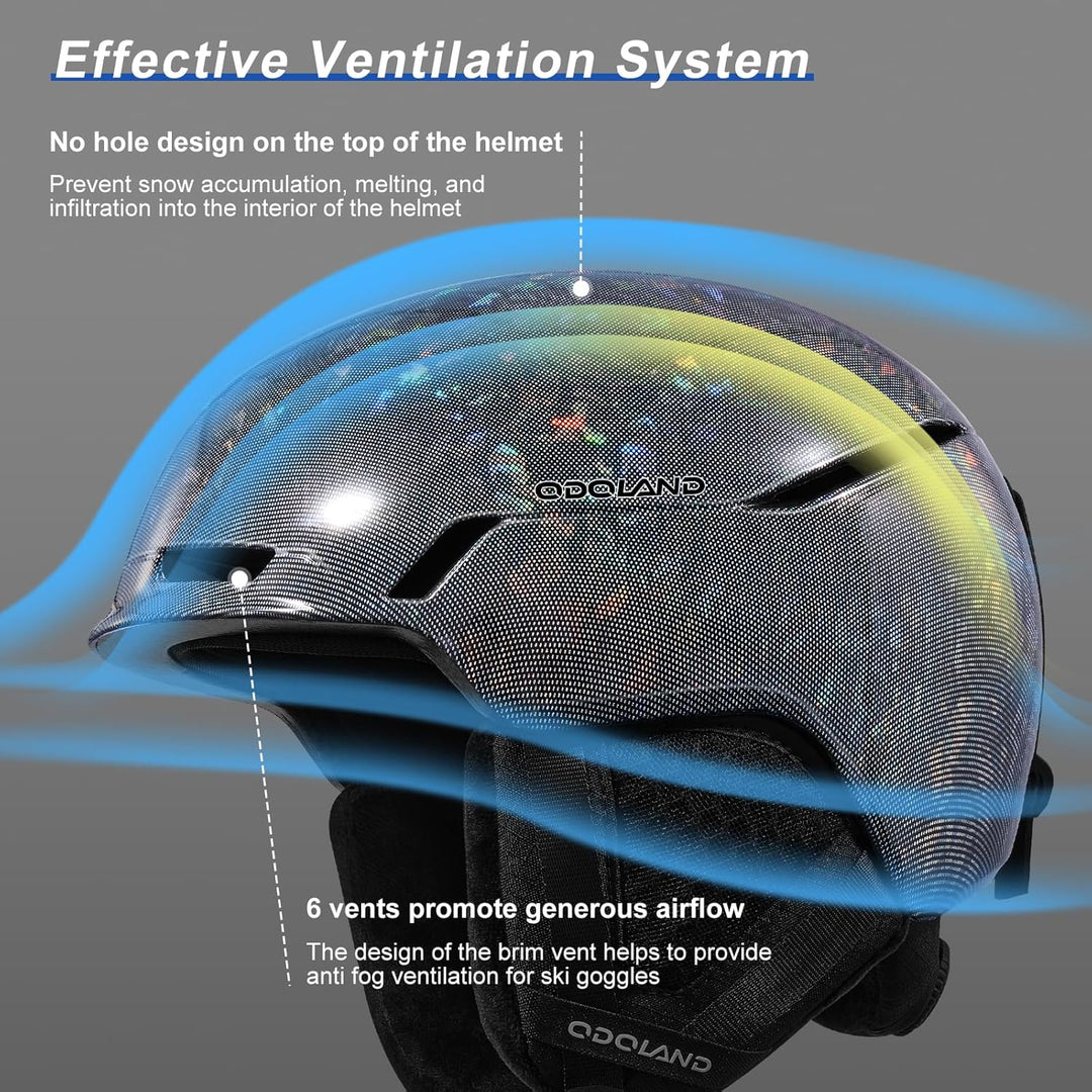 Odoland Skihelm Snowboardhelm für Damen/Herren/Jugend Optimaler Schutz Grössenverstellbar Belüftungs