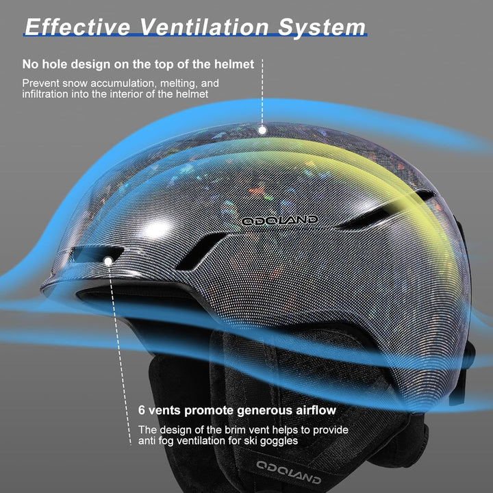 Odoland Skihelm Snowboardhelm für Damen/Herren/Jugend Optimaler Schutz Grössenverstellbar Belüftungs