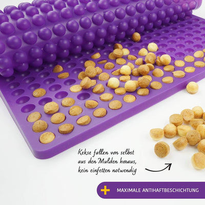 Collory mini Halbkugel (1cm) Silikon Backmatte und Teigschaber Set zur Herstellung von Hundekekse un