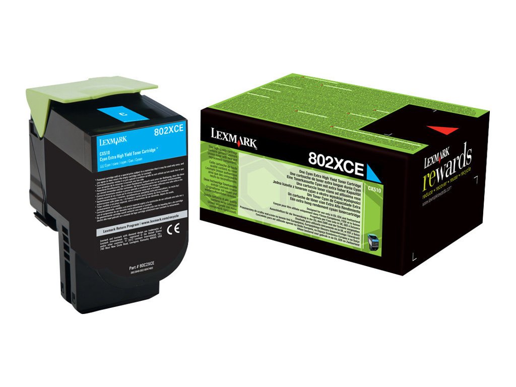 Lexmark 802Xce Toner Cyan Standardkapazitã¤T 4.000 Seiten 1er-Pack Corporate, 1914945