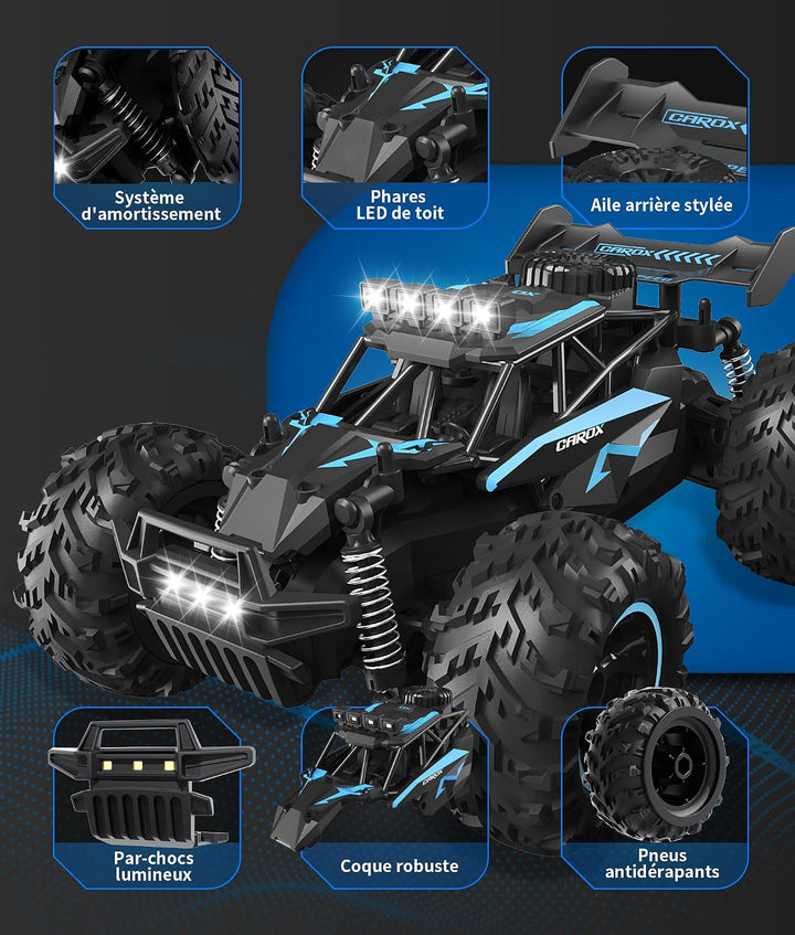 Carox 1:18 Ferngesteuertes Offroad RC Auto，Dunkelblau, Blau