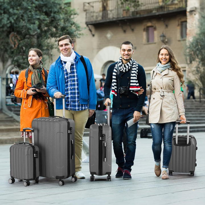LALAHO Kofferset 4 teilig, Reisekoffer Set, Hartschalen Koffer Set aus ABS, Gepäckset mit Teleskopgr