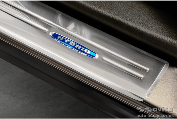 Inox door sill protectors compatible with Mitsubishi Eclipse Cross PHEV 2021- 'Hybrid' - 4-pieces