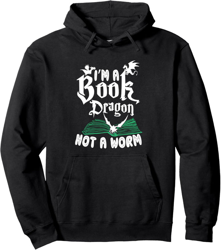 Ich bin ein Buchdrache nicht ein Wurm Fun Pullover Hoodie