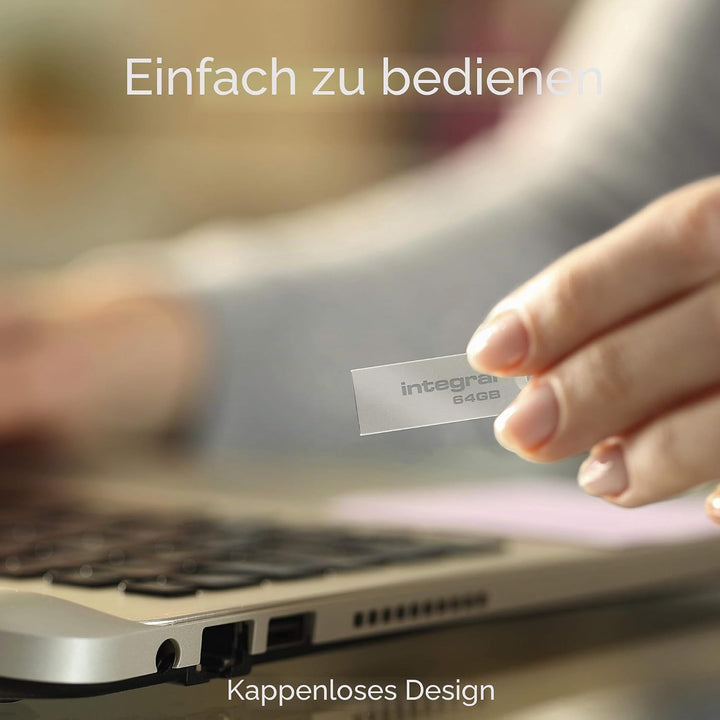 Integral 64GB USB-Speicher 2.0 Flash-Laufwerk Arc mit Metallgehäuse für Schlüsselringe, eine stilvol