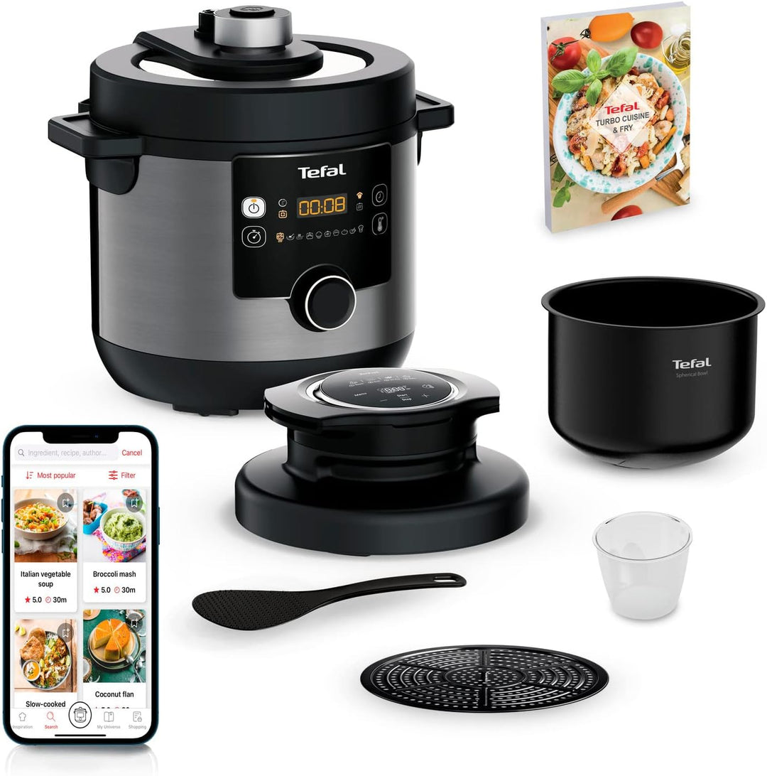 Tefal CY7788 Turbo Cuisine & Fry Multikocher | Schnellkochtopf & Heissluftfritteuse | 14 automatisch