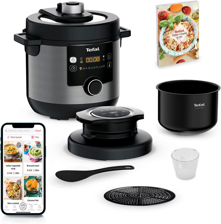Tefal CY7788 Turbo Cuisine & Fry Multikocher | Schnellkochtopf & Heissluftfritteuse | 14 automatisch