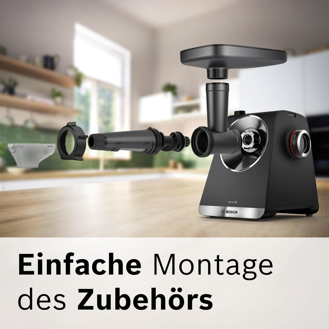 Bosch Zubehör Saftpresse für Fleischwolf Serie 4 und Serie 6, 4 Trommeln zum Raspeln, feinen Reiben,