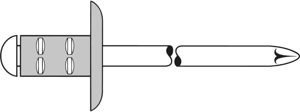 Gesipa Blindniete PolyGrip 500 Stück (Alu/Stahl 4x10 K 12, Nietschaft-ø 4 mm, Scherkraft 1060 N, Zug