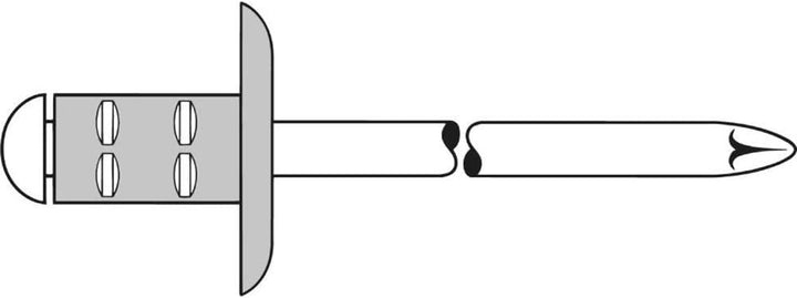 Gesipa Blindniete PolyGrip 500 Stück (Alu/Stahl 4x10 K 12, Nietschaft-ø 4 mm, Scherkraft 1060 N, Zug