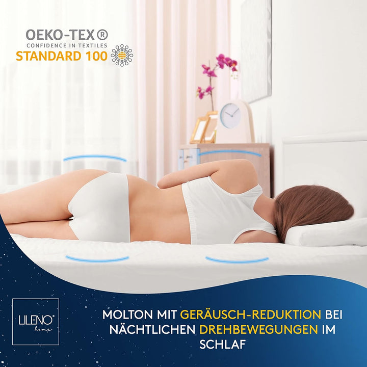LILENO HOME Matratzenschoner 70x140 cm - Matratzenauflage [95°C kochfest] aus 100% Baumwoll-Kalmuck