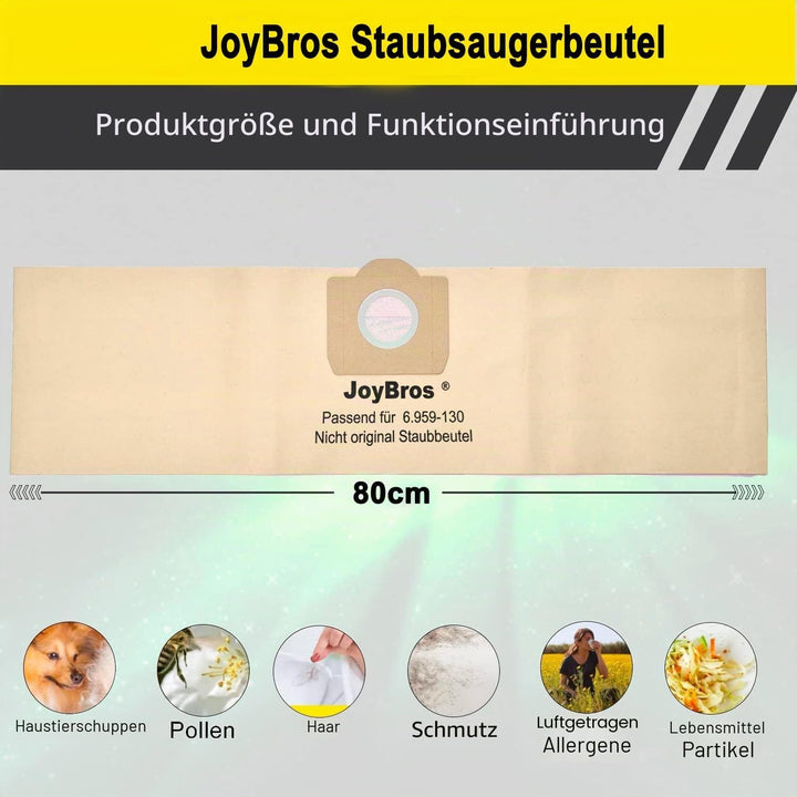 JoyBros 15-Stück Staubbeutel für Kärcher wd3 wd 3 wd3P wd3.200 Premium 6.959-130.0 6.904-051.0 MV3 A